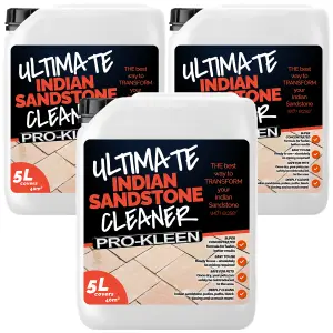 Pro-Kleen Ultimate Indian Sandstone Cleaner Removes Dirt, Grime, Black Spots, Stains & More Restores Colour Child & Pet Safe 15L