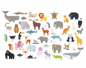 Origin Murals Animal Collection Multi Matt Smooth Paste the Wall Mural 300cm Wide X 240cm High