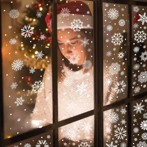 White Christmas  Snowflakes Christmas Window Clings