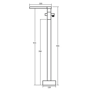 Casio Polished Chrome Waterfall Floor Standing Bath Shower Mixer Tap