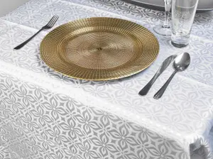 URBNLIVING 33cm Christmas Charger Plates Mosaic Pattern Set Of 12 Gold Dinner Placemats Dining Table Decor Setting Xmas