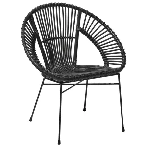 Dining Chair SARITA Rattan Black