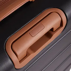 4PCS Lockable ABS Travel Suitcase Set in Black and Brown