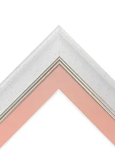 Scandi White Speckled Frame with Pink Mount for ImageSize A2