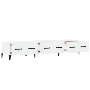 Berkfield TV Cabinet High Gloss White 150x34.5x30 cm Engineered Wood