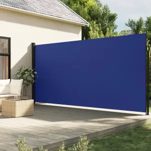 Berkfield Retractable Side Awning Blue 220x300 cm