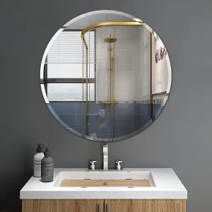 40x40cm Frameless Round Wall Mounted Mirror