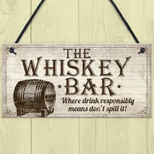 Red Ocean Vintage Whisky Bar Plaque Hanging Rustic Sign Home Bar Pub Man Cave Birthday Gift For Him