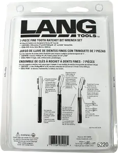 Lang Tools 7Pc Ratchet Fine Tooth Bit Wrench Set