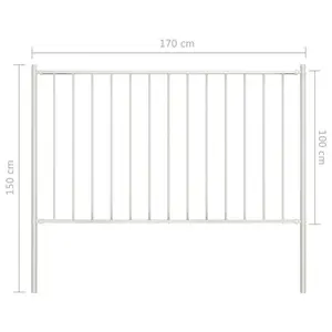 Khine Metal Fence Panels Included White / 1.7m W x 1m H