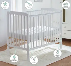 Kinder Valley Sydney Cot White with Kinder Flow Mattress