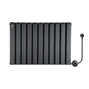 Smart WiFi Aluminium Electric Radiator. Low Energy consumption, High performance. 800 Watt. Black