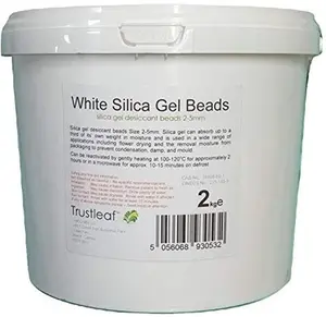 2Kg Tub White Silica Gel Desiccant 2-4mm Beads - Flower Drying (2Kg TUB - Wb)