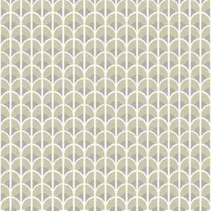 Galerie Italian Style Cream Geometric Arch Design Wallpaper Roll