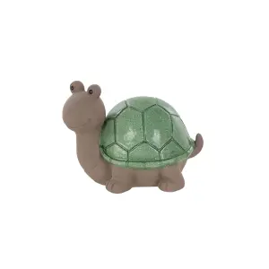 Terrastyle Grey, Green Resin Tortoise Garden ornament (H)15cm