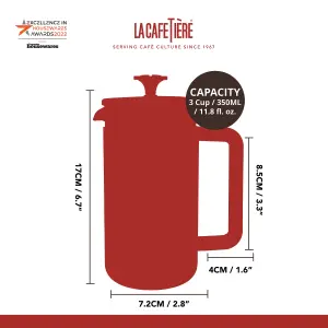 La Cafetiere Pisa Glass Cafetiere with Stainless Steel Frame