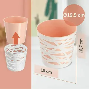 Plant pot planter Flowerpot Crystal Modern Decorative Daizy Peach 19cm