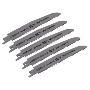 Reciprocating Saw Blade Multipurpose 150mm Length 5-8tpi - Bi Metal Pack of 5 by Ufixt