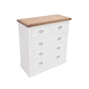 Cosenza 5 Drawer Chest of Drawers Chrome Cup Handle