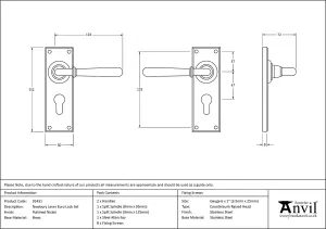 From The Anvil Polished Nickel Newbury Lever Euro Lock Set