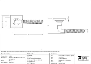 From The Anvil Black Hammered Newbury Lever on Rose Set (Square)