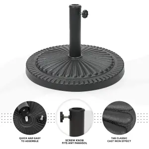 14kg Parasol Base Umbrella Stand Patio Garden Heavy Duty Weighted Black Outdoor