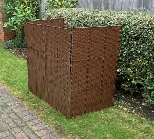 Rattan Effect Wheelie Bin Screen (Double)