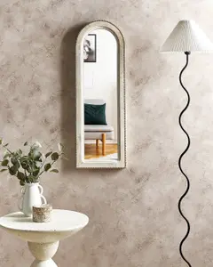 Beliani Mediterranean Wall Mirror SARRY Wood White