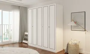 CLEMENT 5 Door Wardrobe in White