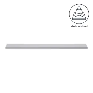 GoodHome Rigga Silver effect Rectangular Floating shelf (L)118cm x (D)19cm