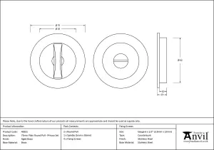 From The Anvil Aged Brass 75mm Plain Round Pull - Privacy Set