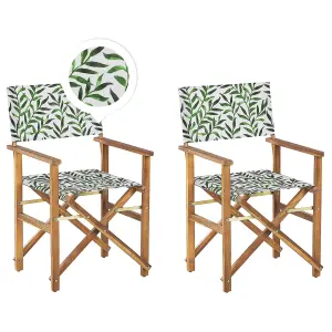 Set of 2 Garden Chairs CINE Acacia Wood Light Wood