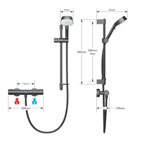 Mira Atom Matt Black Rear fed Thermostatic Mixer Shower