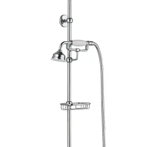 Gwen Traditional Chrome Grand Rigid Riser Shower Kit with Fixed Head & Handset