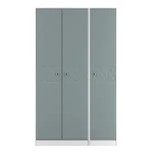 San Jose Ready assembled Contemporary Duck egg blue & white Tall Triple Wardrobe (H)1960mm (W)1108mm (D)530mm