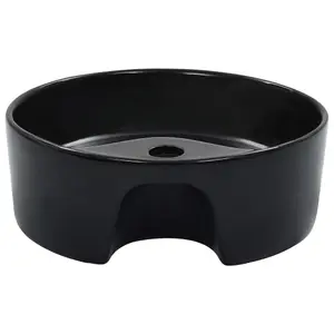 Wash Basin with Overflow 36x13 cm Ceramic Black