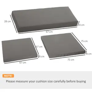 Outsunny 7 Pcs Outdoor Cushion Pads for Rattan Patio Conversation Set, Grey