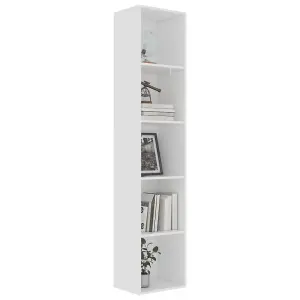 Berkfield Book Cabinet White 40x30x189 cm Engineered Wood