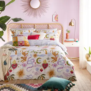 Alchemy Cotton Blend Floral Duvet Cover Set with Pillowcases 230 x 220 cm - 2 Standard Pillowcases