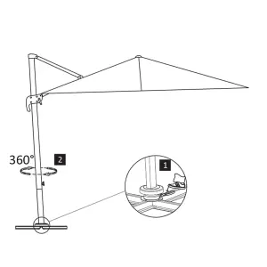 Berkfield Cantilever Umbrella with Aluminium Pole 3x3 m Black