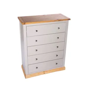 Bomporto 5 Drawer Chest of Drawers Chrome Knob