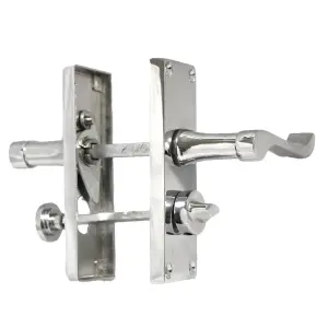 Door Handles Scroll Bathroom WC Privacy Lock - Chrome 118 x 40mm Latch Pack