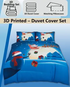 Christmas Snowman DUVET SET 3D Print Polycotton Bedding Set