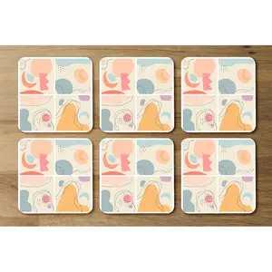 Square 6 Piece Coaster Set (Set of 6)