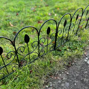 Leaf Design Steel Garden Lawn Edging (45cm x 41cm) - 10 Panels