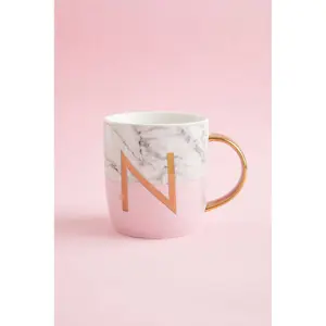 Maison by Premier Mimo Pastel Pink N Letter Monogram Mug