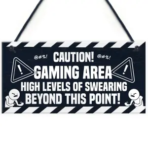 Funny Rude Gaming Sign Gamer Gift For Son Brother Christmas Birthday Gift Idea