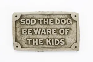 Beware of the Kids Stone Wall Plaque