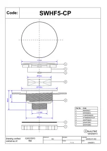 McAlpine SWHF5-CP High Flow Shower Waste 110mm White Plastic Plain Cover Flange x 56mm Tail