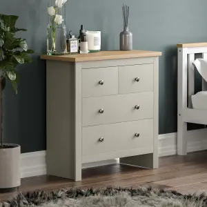 Vida Designs Arlington Grey 2+2 Drawer Chest (H)810mm (W)790mm (D)350mm